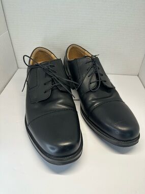 Chaps Belmont Black Men's Cap-Toe Derby Leather Dress Shoes Size 13 M